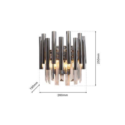 Kristallen wandlamp MADISON 2xE14/40W/230V glanzend chroom