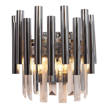 Kristallen wandlamp MADISON 2xE14/40W/230V glanzend chroom