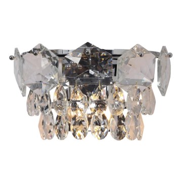 Kristallen wandlamp SELENA 2xE14/40W/230V glanzend chroom