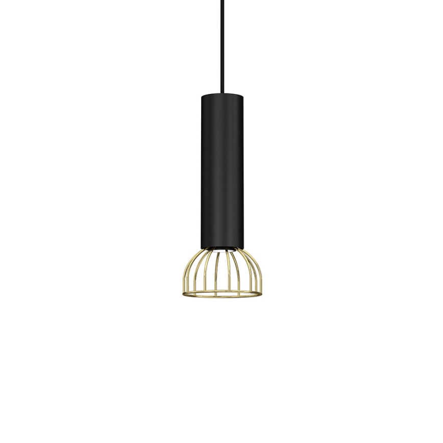 Kroonluchter aan een koord DANTE 1xGU10/25W/230V zwart/goud