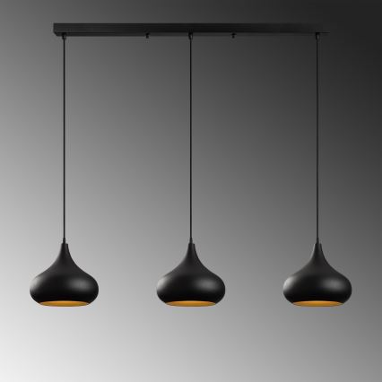 Kroonluchter aan kabel MUBA 3xE27/40W/230V zwart