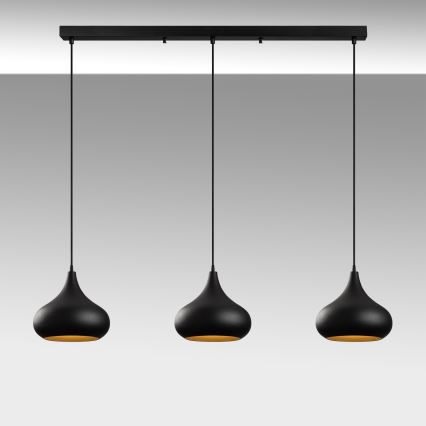 Kroonluchter aan kabel MUBA 3xE27/40W/230V zwart