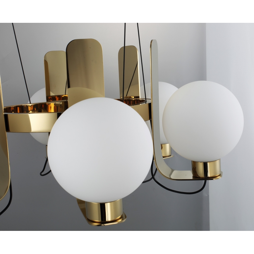 Kroonluchter aan kabel REGGIO 6xE27/40W/230V goudkleurig