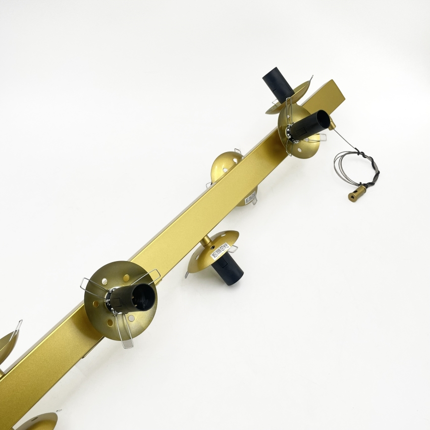 Kroonluchter aan kabel SOLARI 10xE14/15W/230V goud/rookzwart