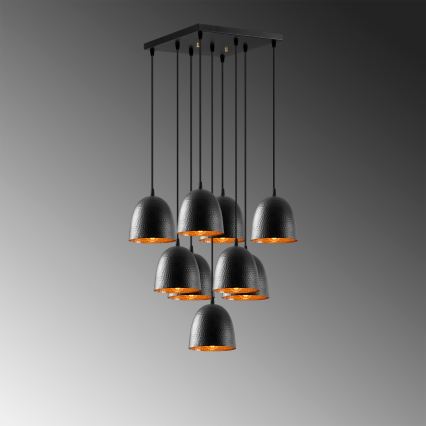 Kroonluchter aan kabel TATTOO 9xE27/40W/230V zwart