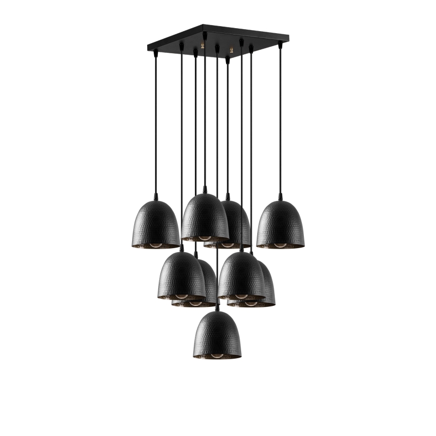 Kroonluchter aan kabel TATTOO 9xE27/40W/230V zwart