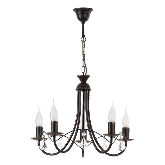 Kroonluchter aan ketting ANGELIKA 5xE14/10W/230V, zwart