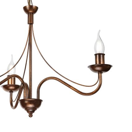 Kroonluchter aan ketting ANTON 3xE14/15W/230V bronskleurig