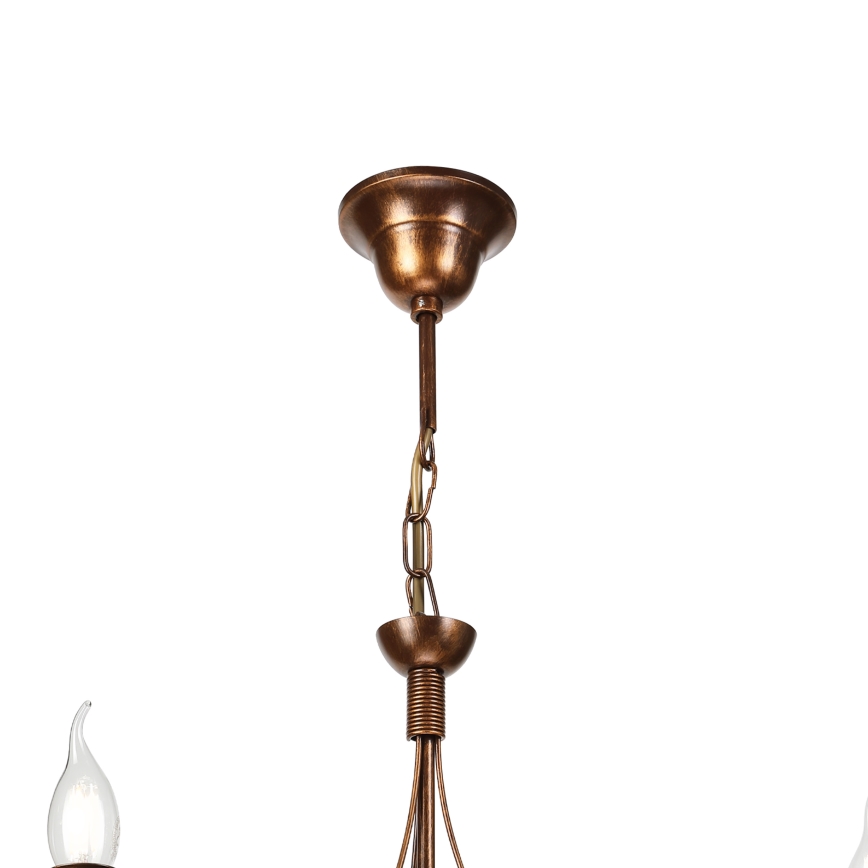 Kroonluchter aan ketting ANTON 3xE14/15W/230V bronskleurig