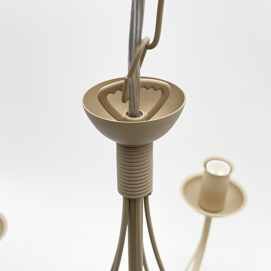 Kroonluchter aan ketting ANTON 5xE14/60W/230V beige
