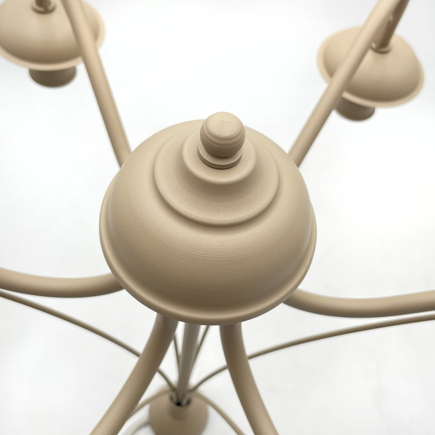 Kroonluchter aan ketting ANTON 6xE14/60W/230V beige