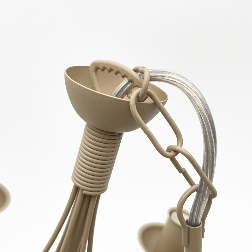 Kroonluchter aan ketting ANTON 6xE14/60W/230V beige