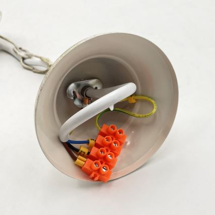 Kroonluchter aan ketting ANTON 8xE14/60W/230V wit patina