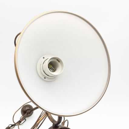 Kroonluchter aan ketting COBRA 5xE27/60W/230V brons/patina