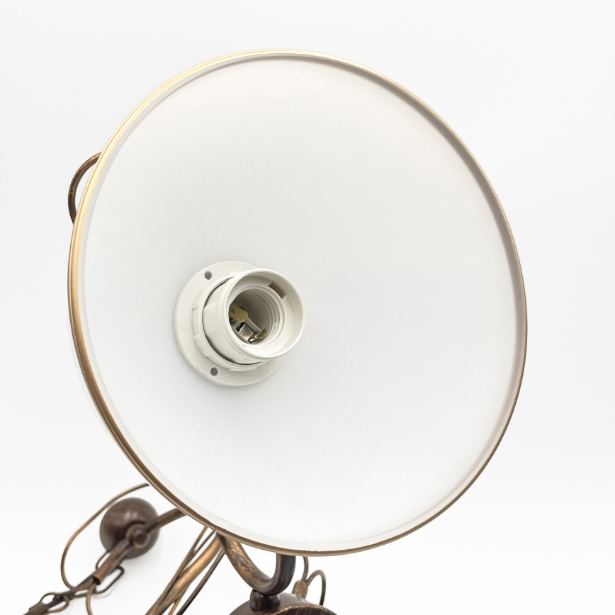 Kroonluchter aan ketting COBRA 5xE27/60W/230V brons/patina