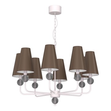 Kroonluchter aan ketting GRENADA 8xE14/15W/230V grijs