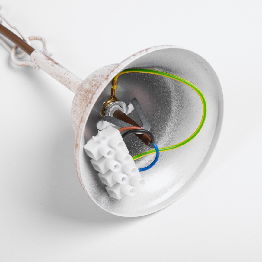 Kroonluchter aan ketting MALBO 8xE14/10W/230V wit/goud/patina