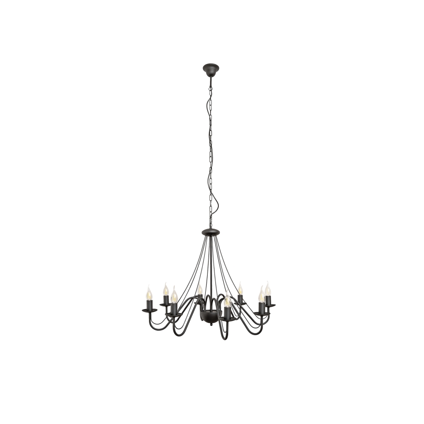 Kroonluchter aan ketting MALBO 8xE14/10W/230V, zwart