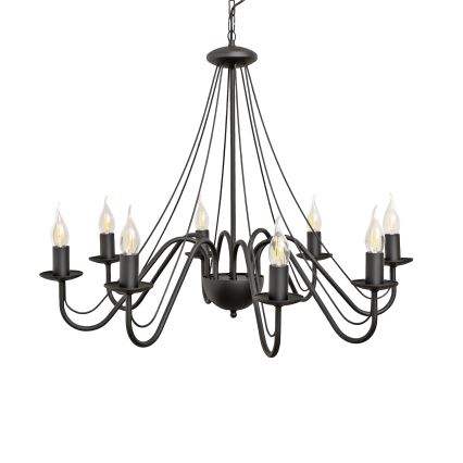 Kroonluchter aan ketting MALBO 8xE14/10W/230V, zwart