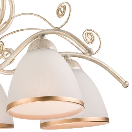 Kroonluchter aan ketting RETRO II 5xE27/60W/230V, witte patina