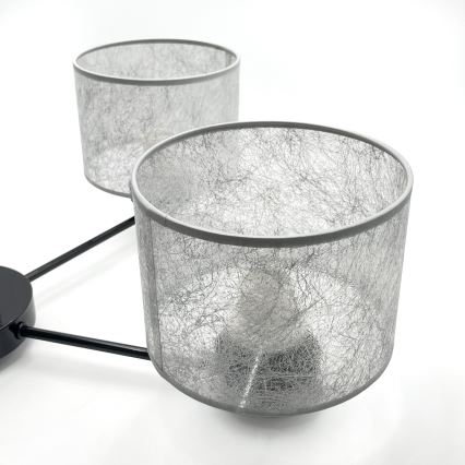 Kroonluchter aan ketting ROSA 5xE27/60W/230V zwart/grijs