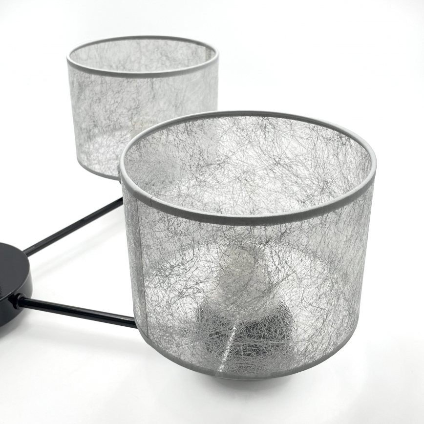 Kroonluchter aan ketting ROSA 5xE27/60W/230V zwart/grijs