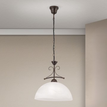 Kroonluchter aan ketting RULA 1xE27/40W/230V Ø 35 cm wit/brons