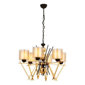 Kroonluchter aan ketting VARANA 6xE27/40W/230V zwart/goud
