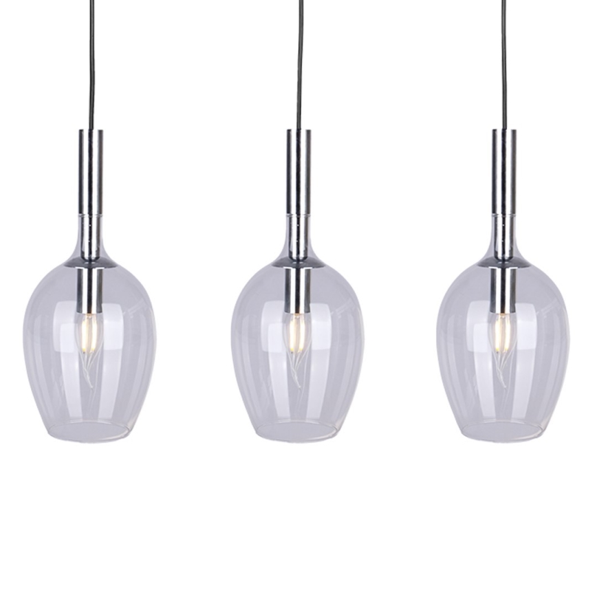 Kroonluchter aan koord met heldere behuizing TANGO 3x E14 / 40W / 230V