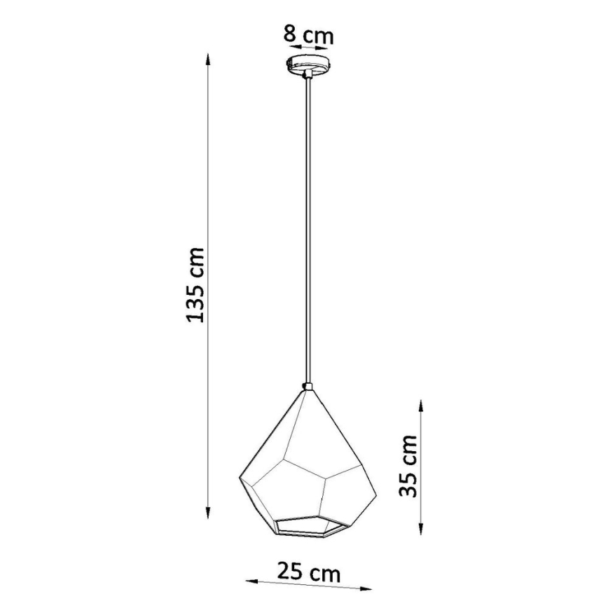 Kroonluchter aan koord PAVLUS 1x E27 / 60W / 230V