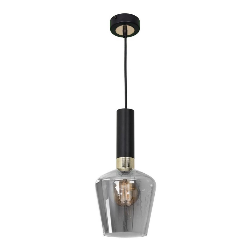 Kroonluchter aan koord ROMA ZWART 1xE27/60W/230V