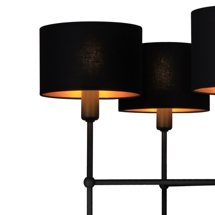 Kroonluchter aan stang MADELA 5xE14/40W/230V zwart