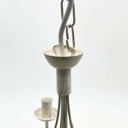 Kroonluchter ANTON aan ketting 5xE14/60W/230V, witte patina
