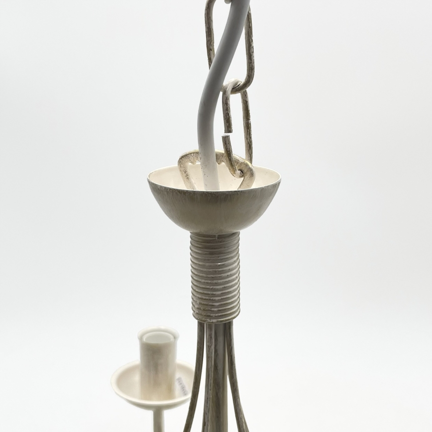 Kroonluchter ANTON aan ketting 5xE14/60W/230V, witte patina