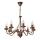 Kroonluchter ANTON met ketting, 8xE14/60W/230V, bronskleurig