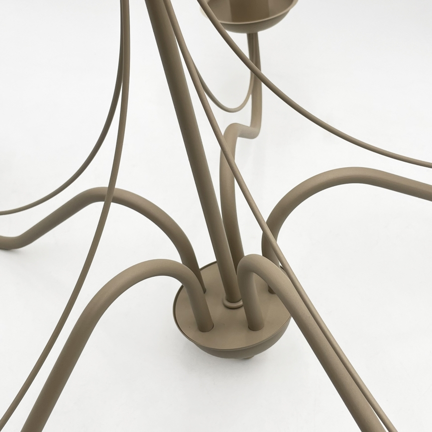 Kroonluchter met ketting ANTON 5xE14/60W/230V beige