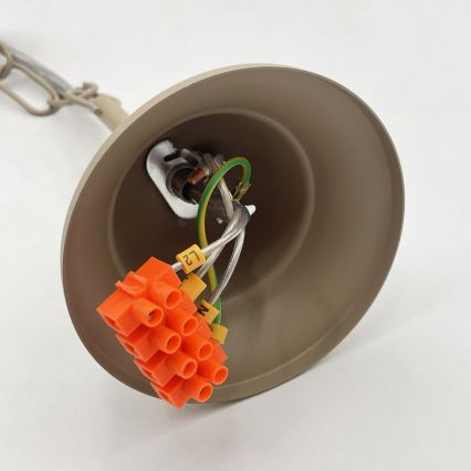 Kroonluchter met ketting ANTON 5xE14/60W/230V beige