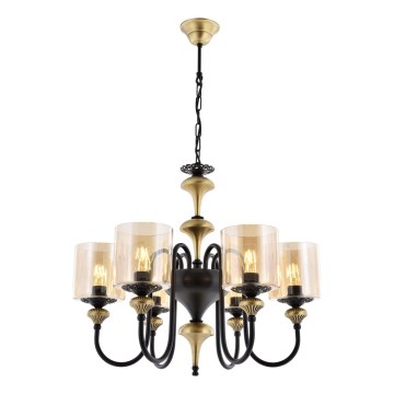 Kroonluchter met ketting BUSAN 6xE27/40W/230V goud