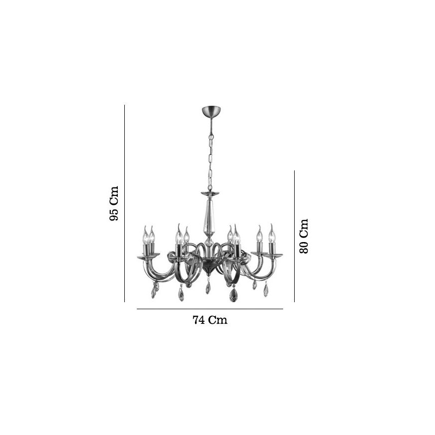 Kroonluchter met ketting CASTRO 8xE14/40W/230V goudkleurig