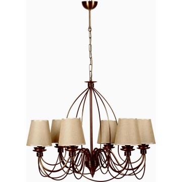 Kroonluchter met ketting CLASSIC 6xE14/40W/230V brons/beige