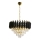 Kroonluchter met ketting CRISTAL 7xE14/10W/230V Ø 48 cm zwart/goud