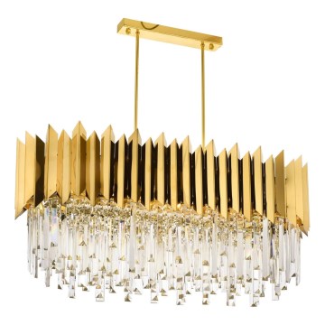 Kroonluchter met ketting CRYSTALLINE 8xE27/40W/230V goud