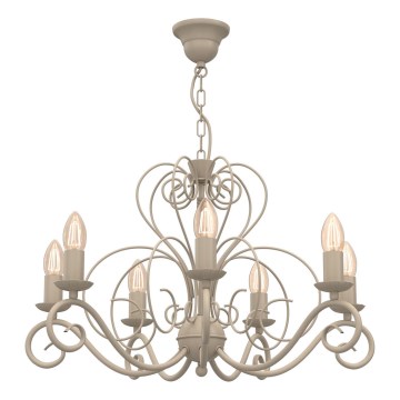 Kroonluchter met ketting MAURO 7xE14/15W/230V beige