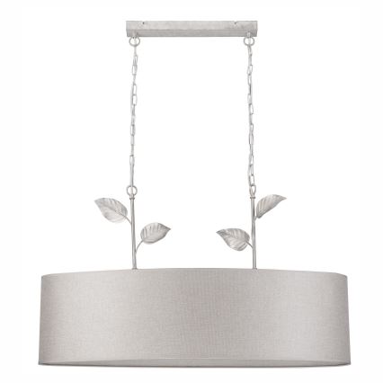 Kroonluchter met ketting NOEMI 2xE27/60W/230V zilver/witte patina