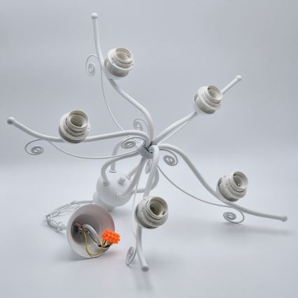 Kroonluchter met ketting RETRO II 5xE27/60W/230V wit