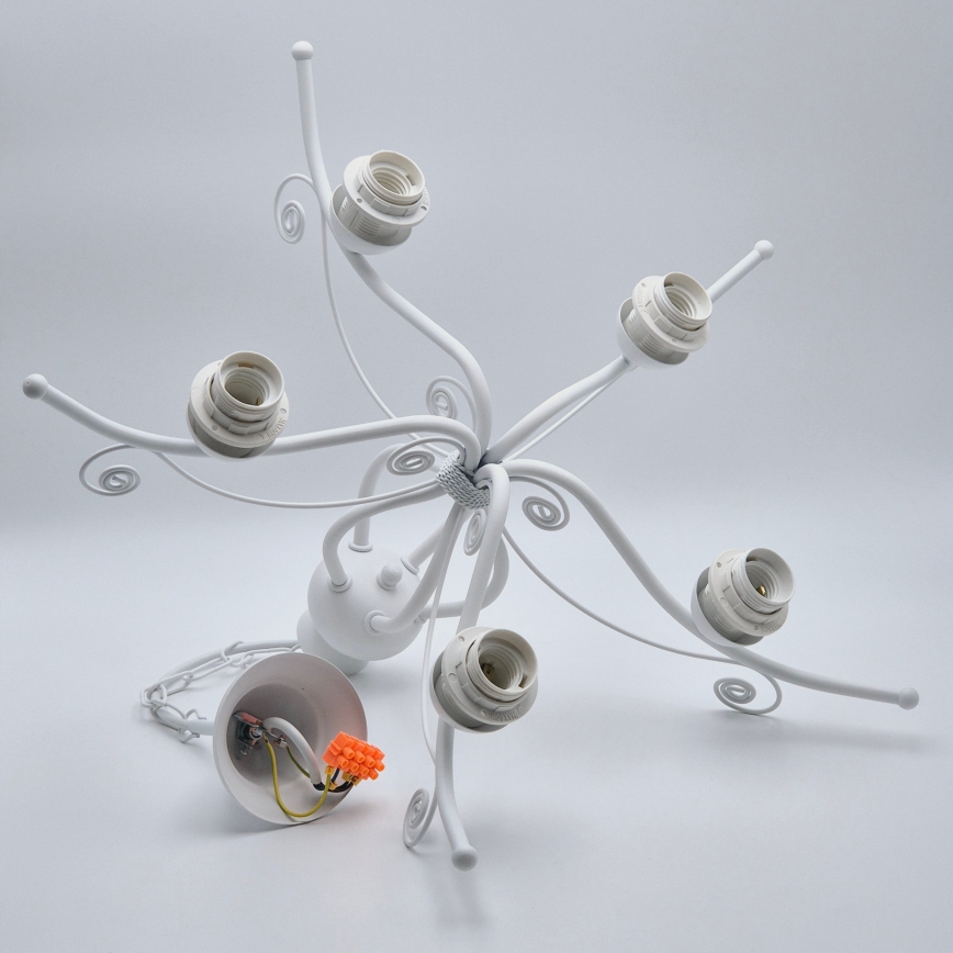 Kroonluchter met ketting RETRO II 5xE27/60W/230V wit