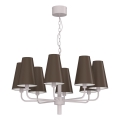 Kroonluchter met ketting TORTOLA 8xE14/15W/230V bruin/crème