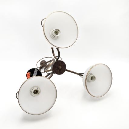 Kroonluchter met stang COBRA 3xE27/60W/230V brons/patina