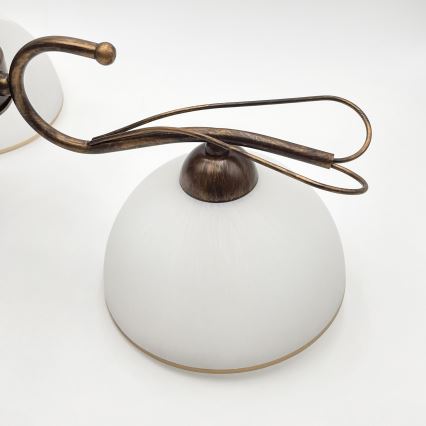 Kroonluchter met stang COBRA 3xE27/60W/230V brons/patina