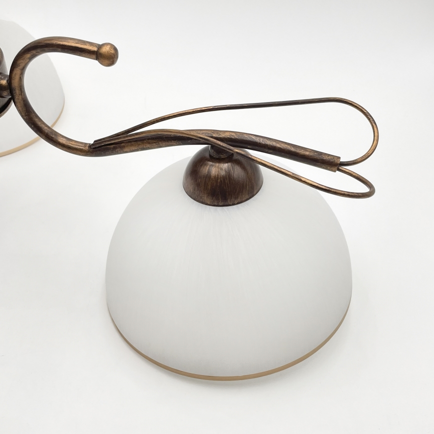 Kroonluchter met stang COBRA 3xE27/60W/230V brons/patina